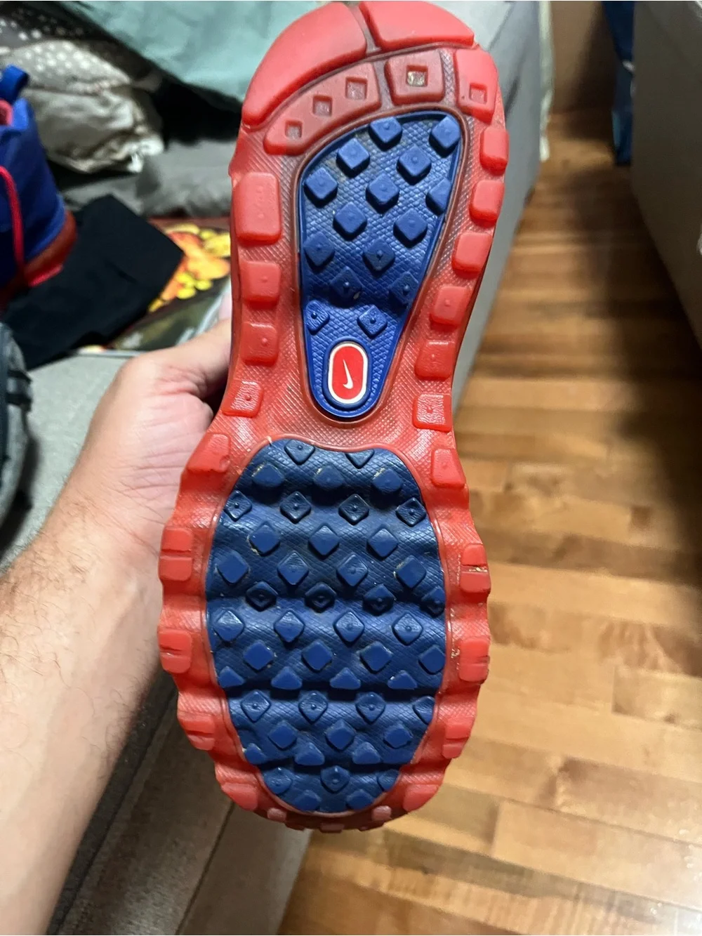 Nike youth Griffey #24  High-Top Sneakers in Blue and Red